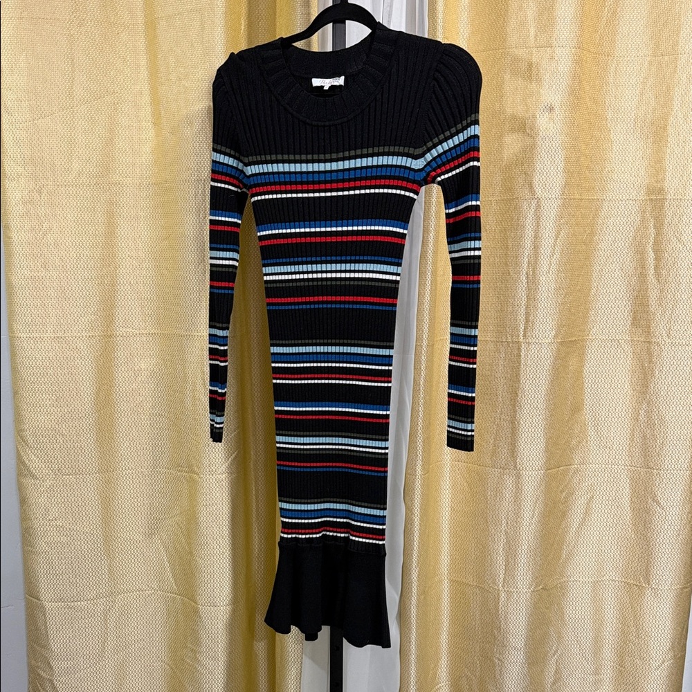 Parker Charcoal Ribbed Sweater Dress